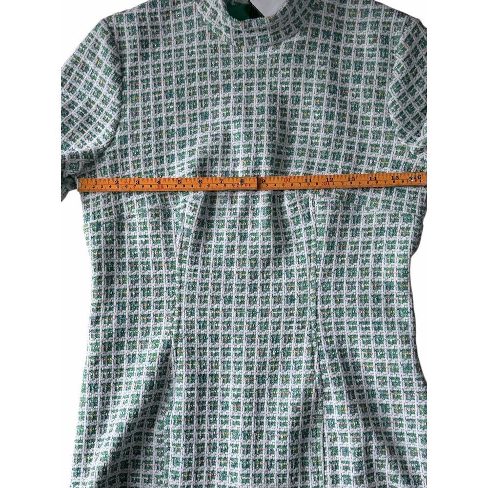 Donna Morgan Women's Novelty Plaid Short Sleeve Mock Neck Dress Size-6 - Picture 5 of 8